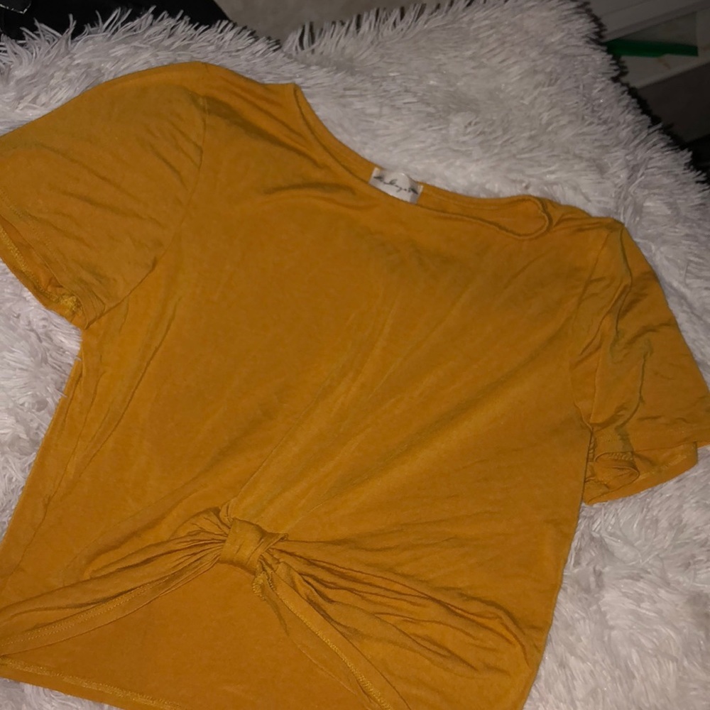 Mustard yellow crop top